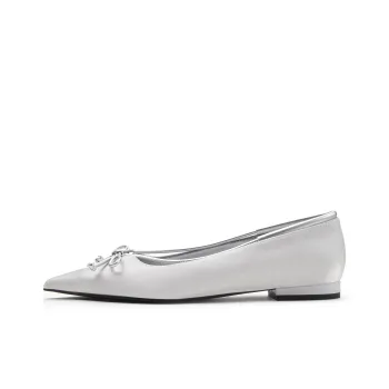 CHARLES&KEITH Small CK Women's Casual Shoes 1.5cm Women's Silver Silver/White White/Black Box Black