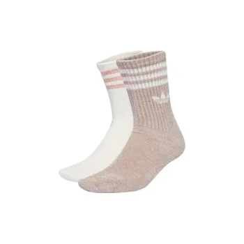 Adidas Originals Mid Calf Socks Unisex 2 Pack White + Pink Purple