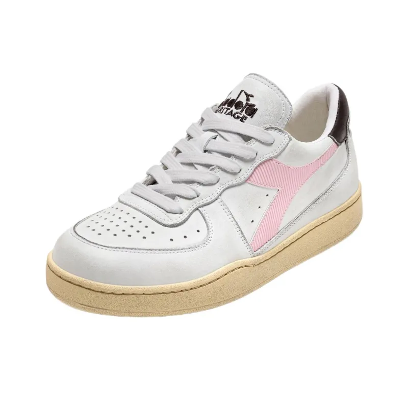 Diadora Heritage Anti-Slip Wear-Resistant Low-Top Skateboard Shoes Unisex White-2