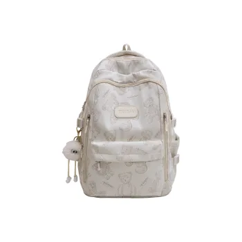 OURFUN Nylon Backpack Unisex White/Black/Purple/Green