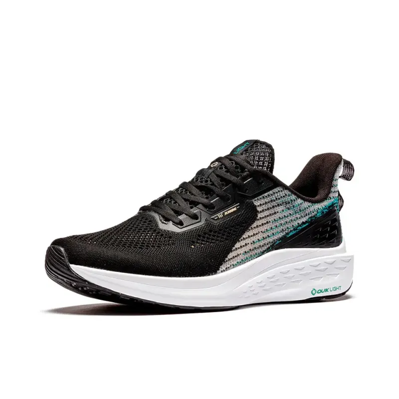 361° FlyFish Breathable Low Top Running Shoes Men's Black Green-1