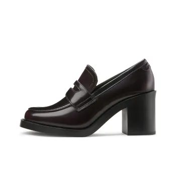 CHARLES&KEITH Small CK Women's Casual Shoes 7.5cm Women's Burgundy Wine Red/Black Box Black