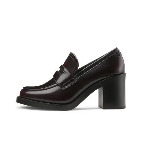 CHARLES&KEITH Small CK Women's Casual Shoes 7.5cm Women's Burgundy Wine Red/Black Box Black