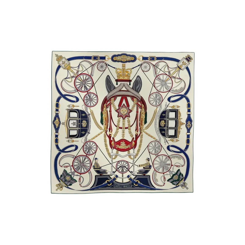 HERMES Mulberry Silk Silk Scarves Unisex White-0