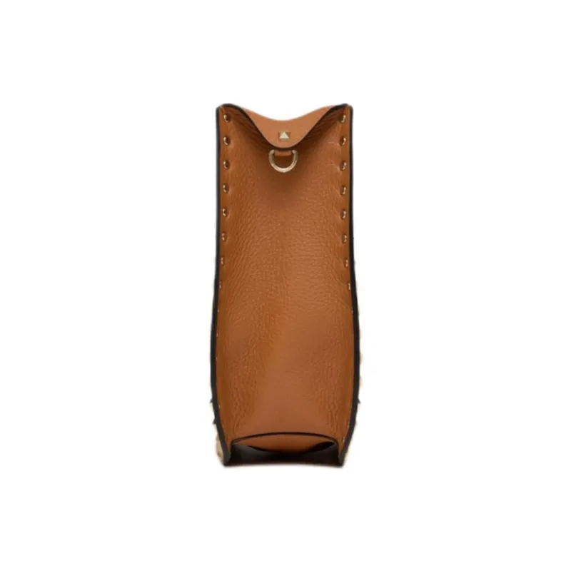 Valentino Grained Calfskin Portable Crossbody Bag Shoulder Bag Women's Almond-2