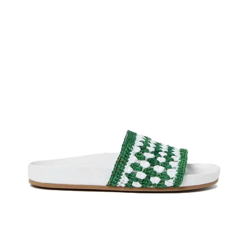Loeffler Randall Slide Slippers Women's Green-1