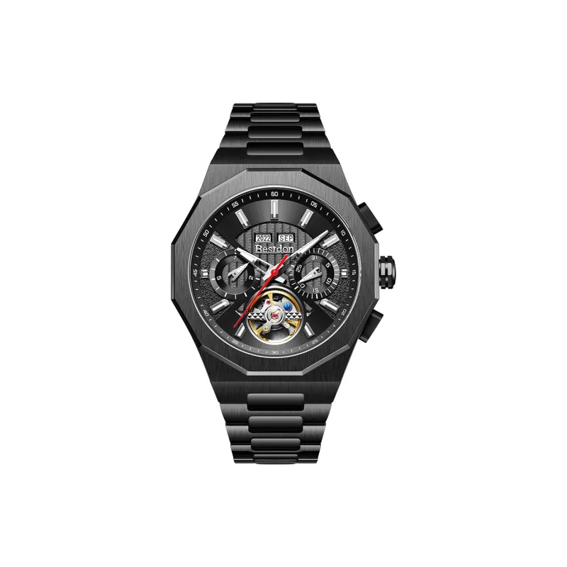 Bestdon Automatic Mechanical Movement Stainless Steel Watchband Men's Watches Black Dial-11