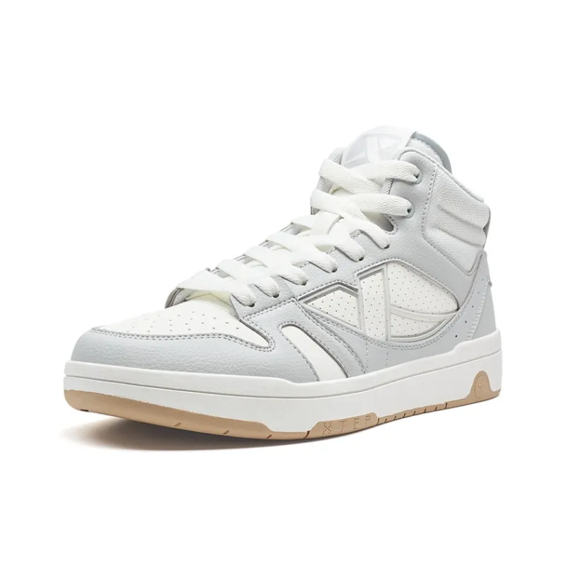 XTEP MAXX LITE High-Top Skateboard Shoes Men's Sail White/Moonstone Gray-2