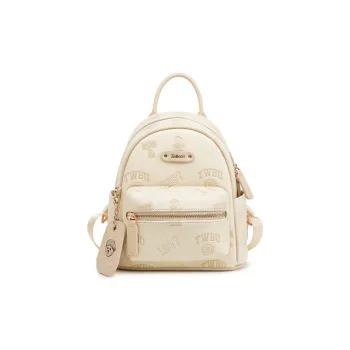 Teenie Weenie PU Backpack Women's Cream Yellow, Cherry Blossom Pink