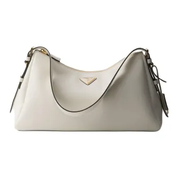 PRADA Leather Hobo Bag Handbag Shoulder Bag Women's White
