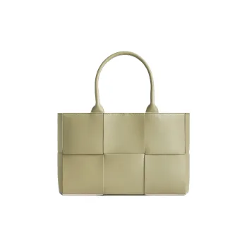 Bottega Veneta ARCO Sheepskin Tote Bag Shopping Bag Handbag Small Size Women's Stone Green & Washable Happiness Pink