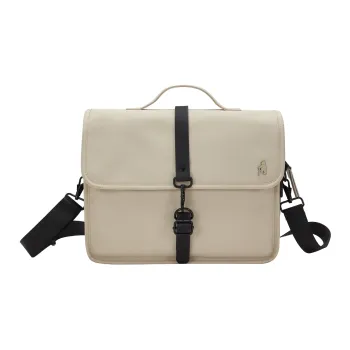 Teenie Weenie Men PU Shoulder Bags Handbags Medium Size Unisex Ivory