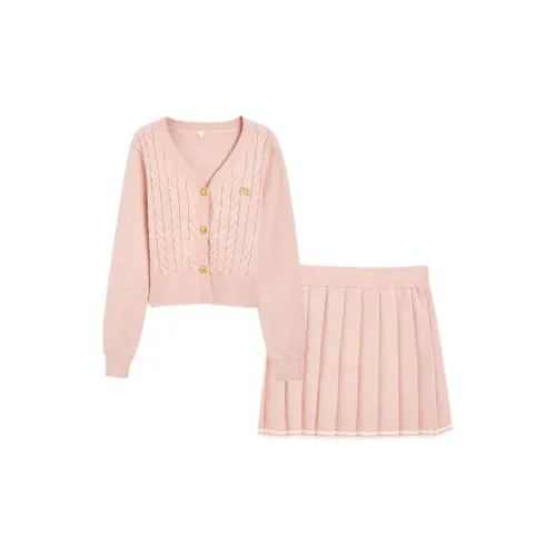 Love to serve Two Piece Skirt Sets Women's Pink