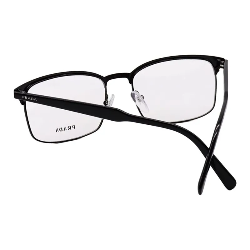 PRADA Metal Rectangular Eyeglass Frames Unisex Black-3