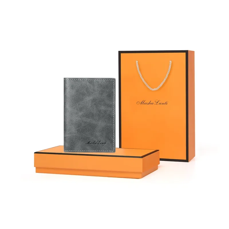 MashaLanti Synthetic Leather Card Holder Regular Men's Coffee/Smoke Gray-5