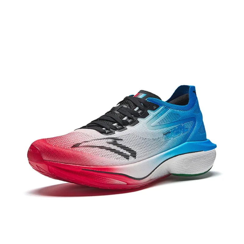 Anta Mach 4 Generation PRO Cushioned Slip-Resistant Low-Top Training Running Shoes Men's White Blue Red-1