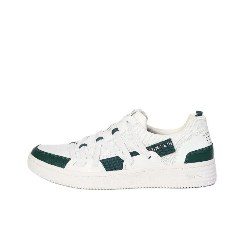 Skechers MARK NASON Anti-Slip And Wear-Resistant Breathable Low-Top Skateboard Shoes Men's White Green-0