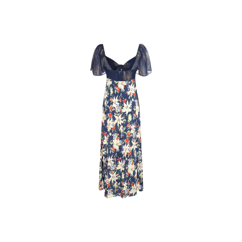 Rixo Floral Printed Short Sleeved Midi Dress-1