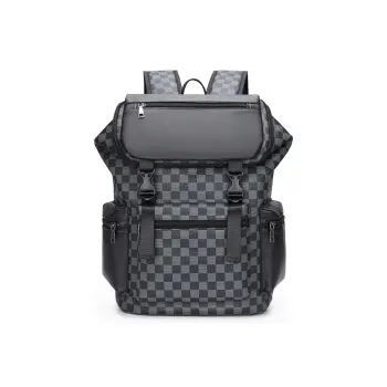 Kaka Tree PU Backpack Large Size Unisex Black/Brown