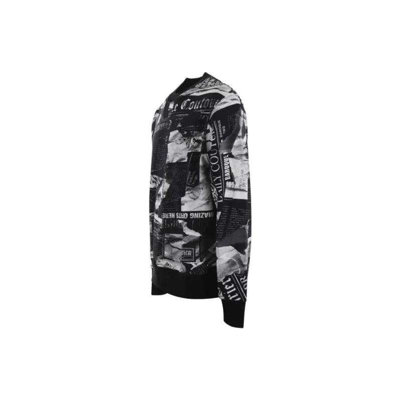 VERSACE JEANS Magazine print Cotton Sweatshirt-2