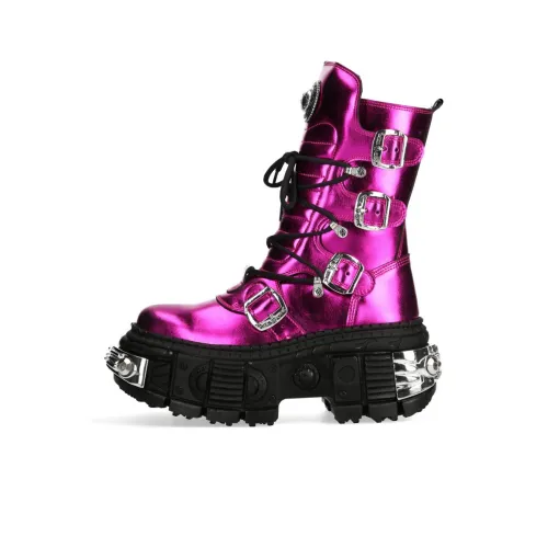 NEW ROCK Ankle Boots Unisex Purple