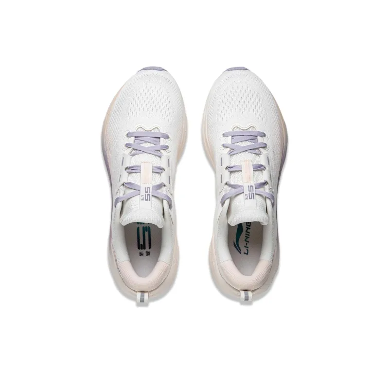 LINING Wu Leaping 2.0 V2 Running Shoes Women's Low Top Mist White/Light Bud Orange-3