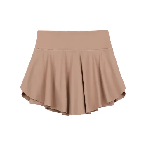 Annerun Casual Short Skirts Women's Rattan Wood Brown