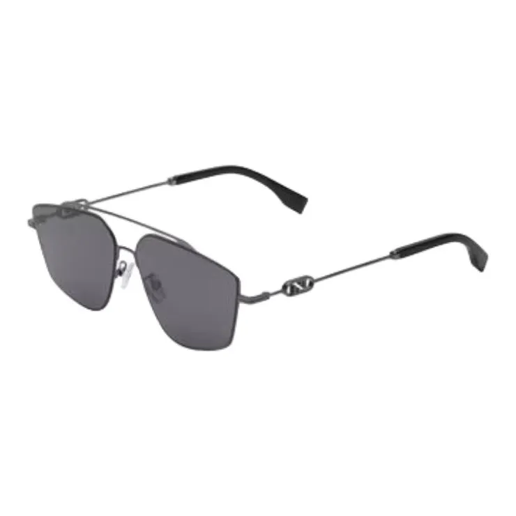 FENDI Aviator Sunglasses Men's Black/Gold/Silver-0