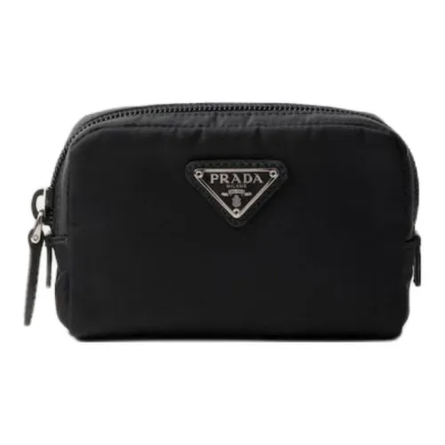 PRADA Nylon Makeup Bag Regular Women's Black