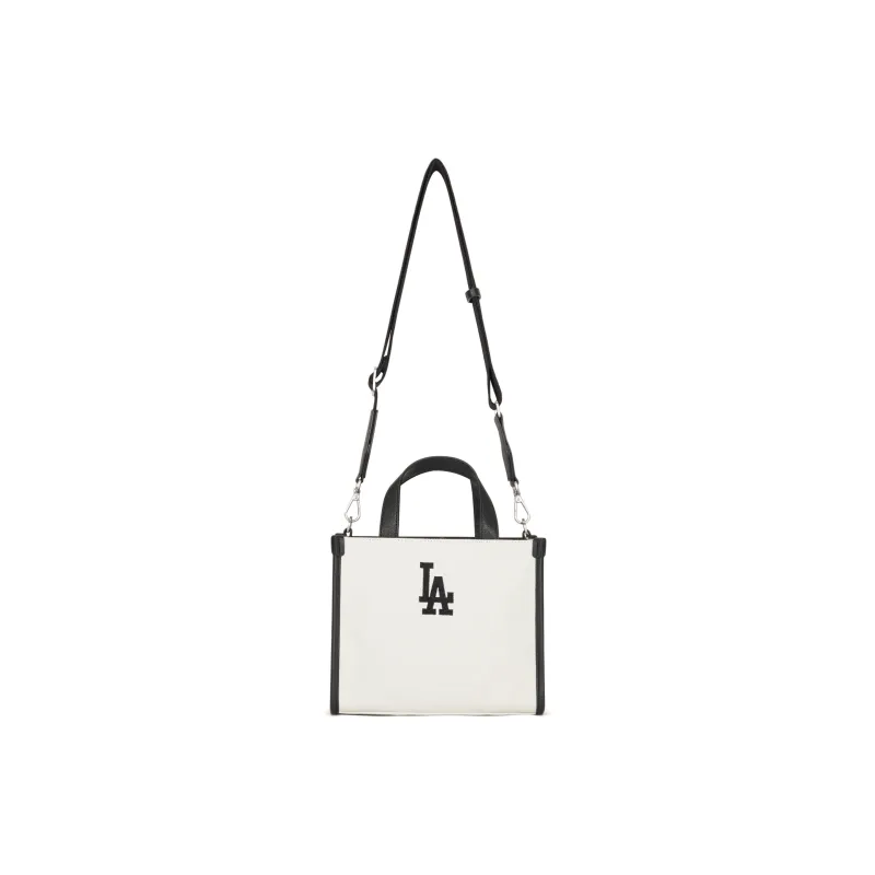 MLB Cotton And Polyester Blend Tote Shoulder Bag Crossbody Bag Handbag Clutch Commuter Bag Regular Unisex Hemp Cream-2