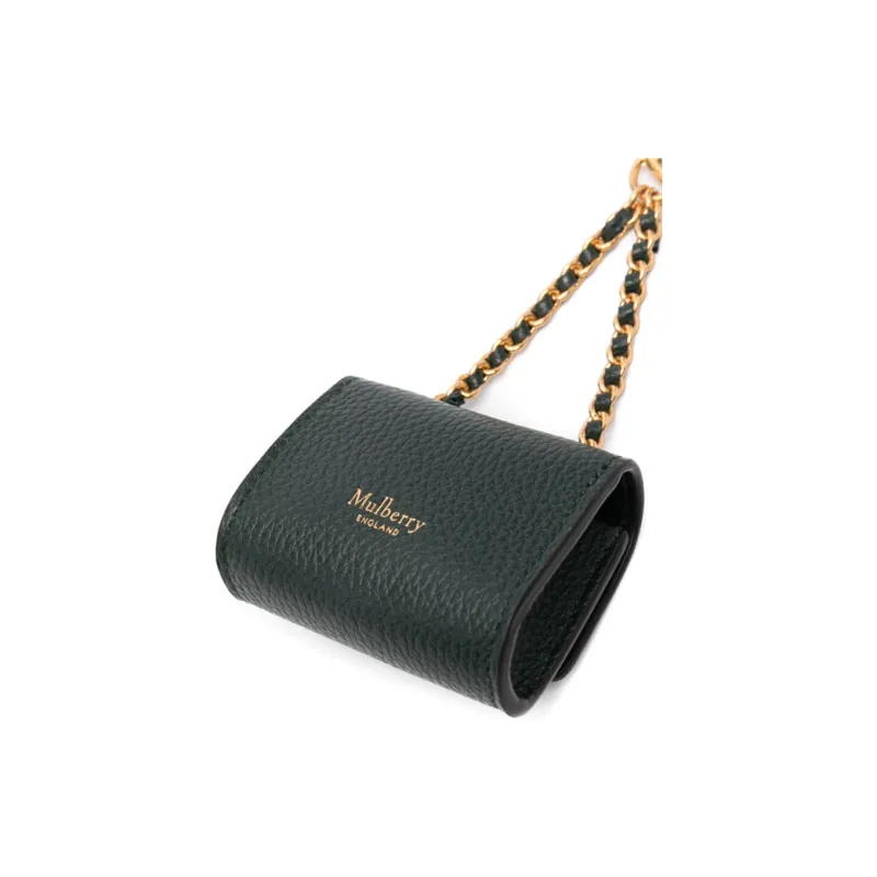 Mulberry Calfskin Keychains Women's Green-2