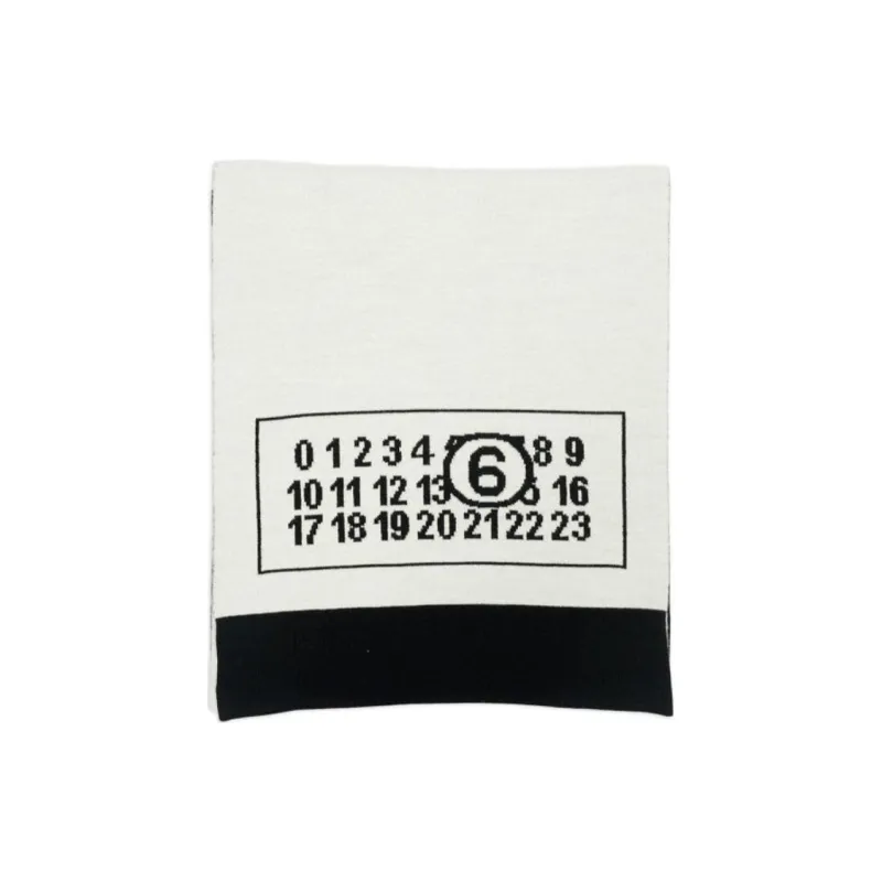 MM6 Maison Margiela Logo Intarsia Knitted Scarf-1
