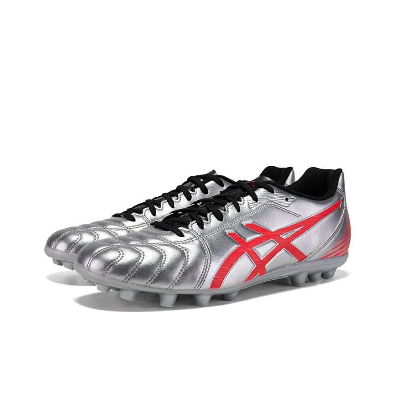 Asics Ds Light Club AG Rubber Short Studs Artificial Ground Coverage Soccer Shoes Men's Silver Red-2