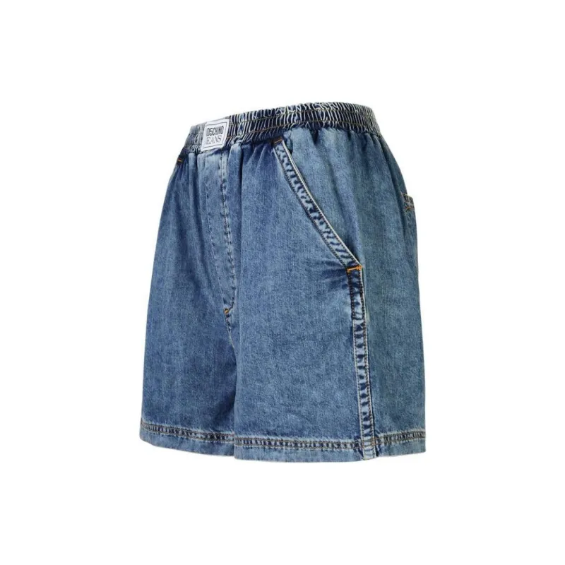 MOSCHINO Logo Appliqué Elasticated Waistband Denim Shorts-2