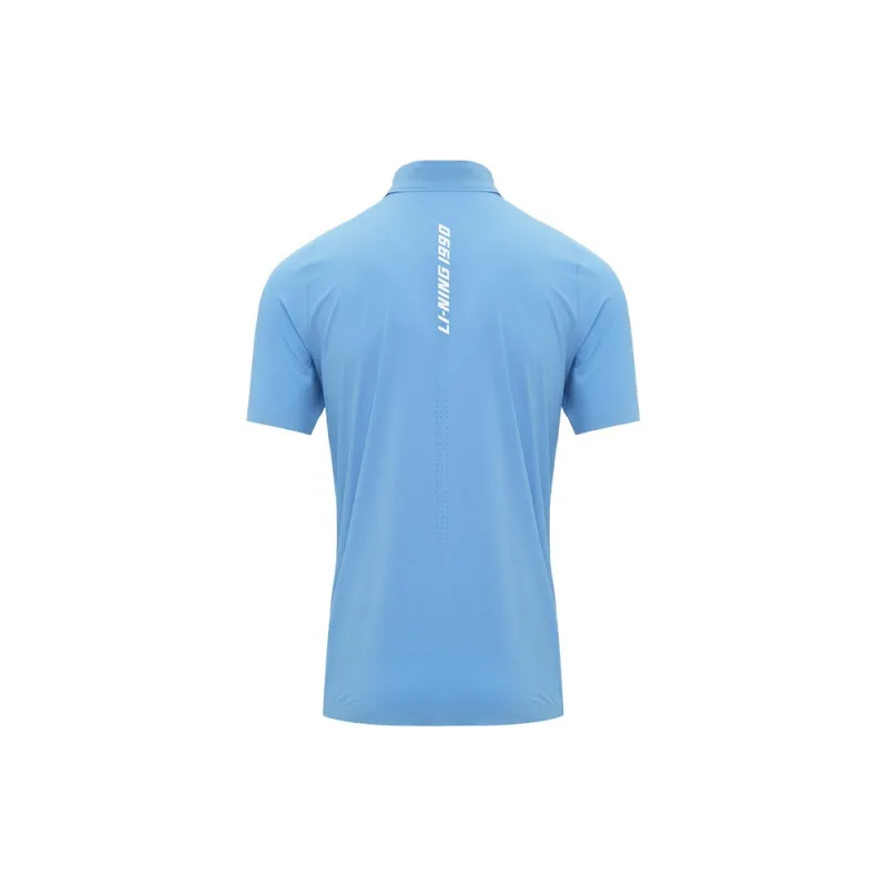 LI NING 1990 Golf Series Polo Shirt Men's Azure Blue-1