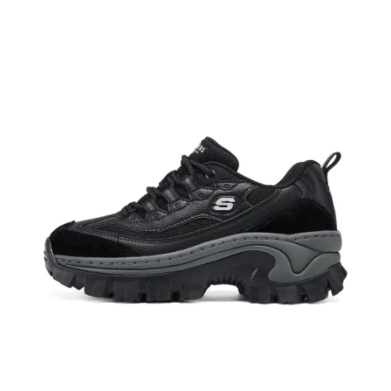 Skechers Street Anti Slip Wear Resistant Low Top Chunky Sneakers Women's Black-0