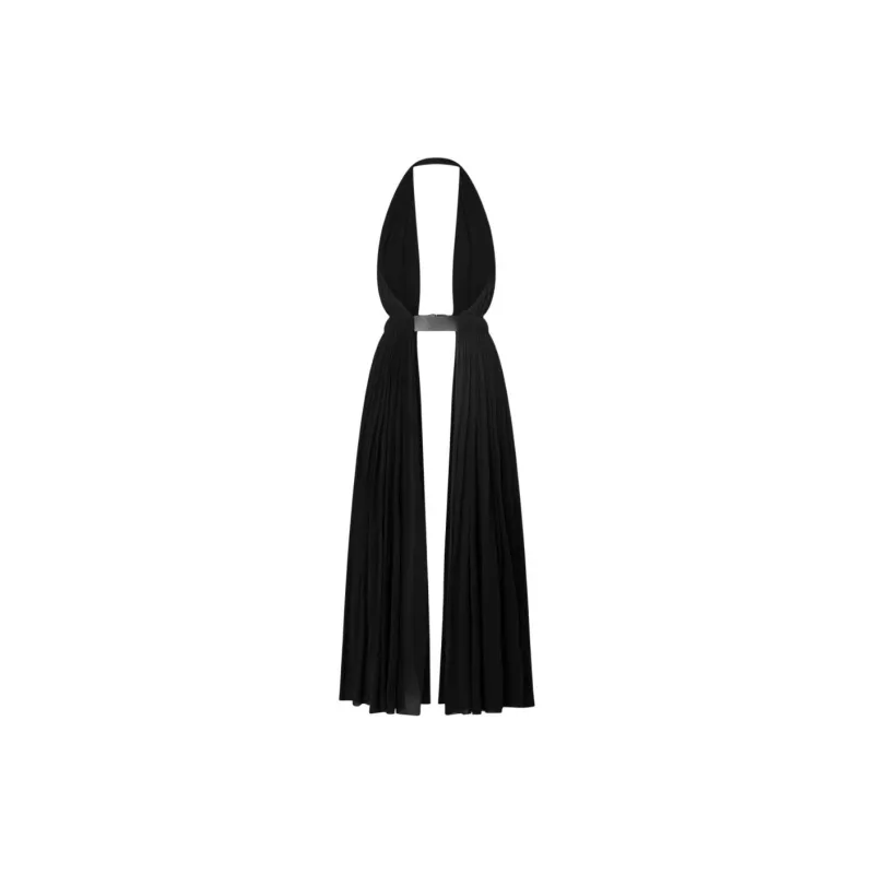 LOUIS VUITTON Belted Open Halter Dress-1