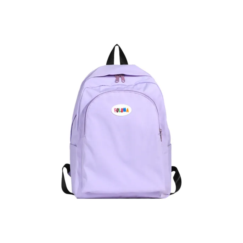 OURFUN Nylon Fabric Backpack Unisex Ivory/Black/Pink/Violet/Orange/Blue-9