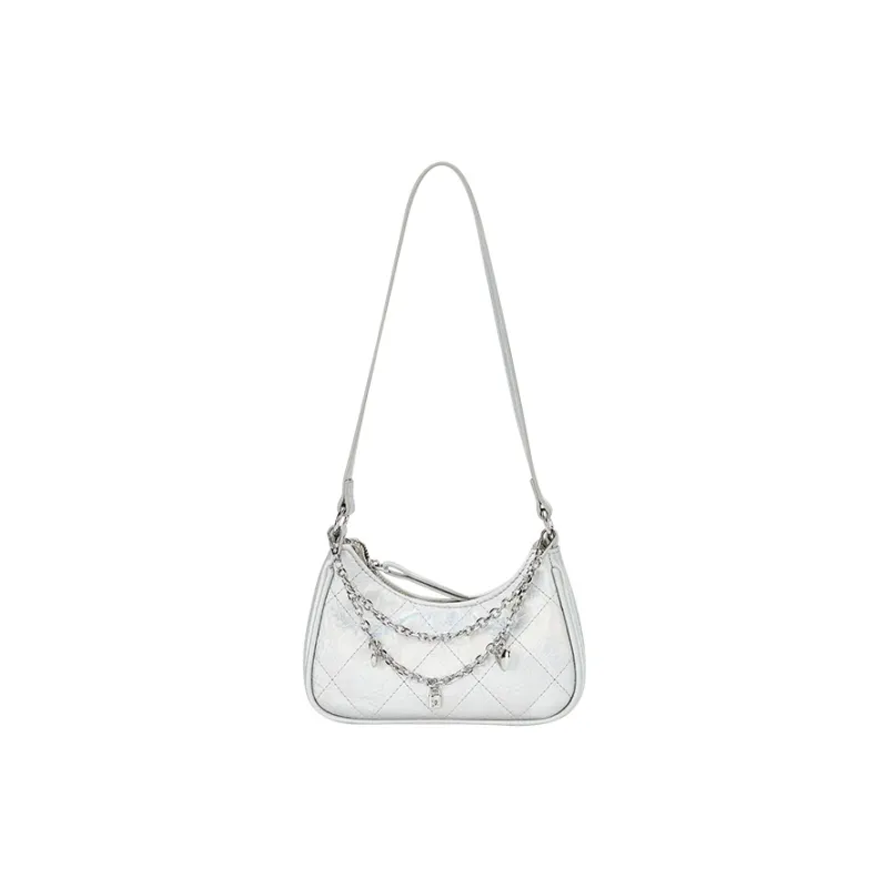 Juju Jimmy PU Shoulder Bag Crossbody Bag Regular Women's Silver/Dazzling Color/Black-12