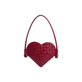 Bottega Veneta Solstice Sheepskin Heart Shaped Handbag Shoulder Bag Mini Women's Deep Red