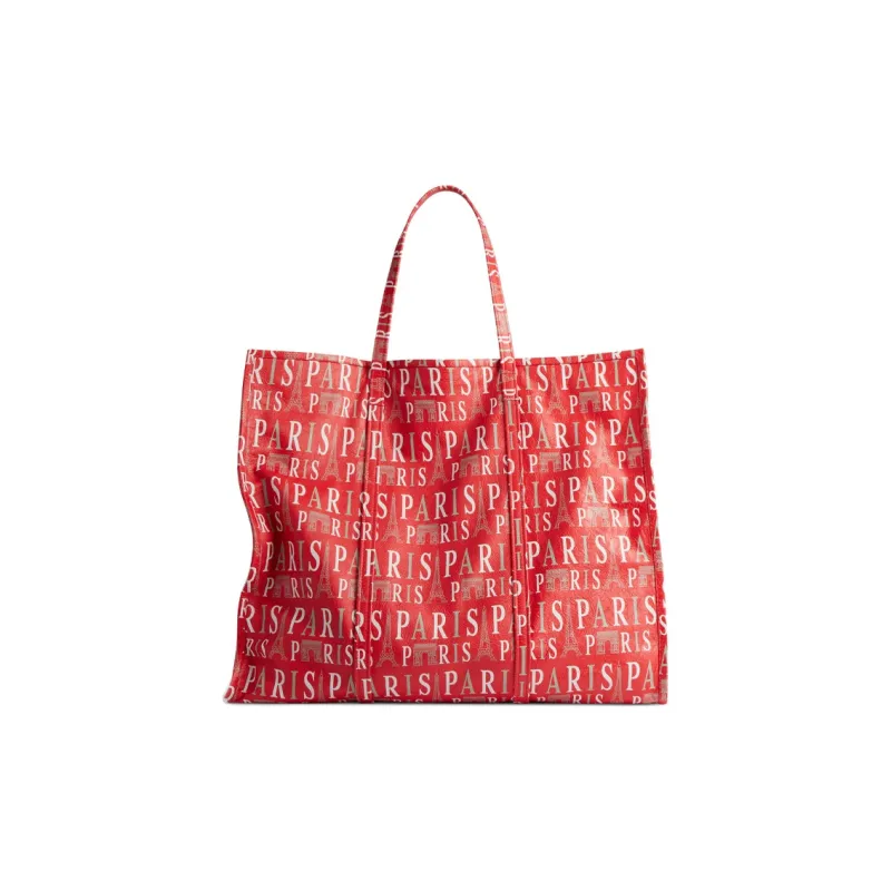 Balenciaga Paris Arena Lambskin Tote Bag Shopping Bag Handbag Extra Large Women's Red-3