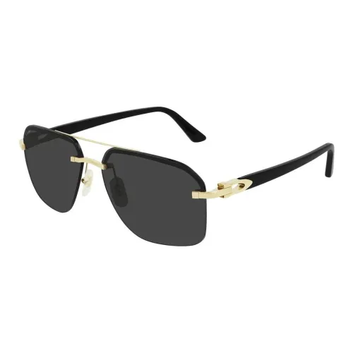 CARTIER Metal Aviator Sunglasses Men's Black