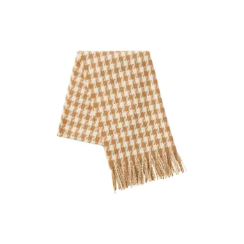 CAMEL Polyester Knit Scarves Unisex Light Khaki