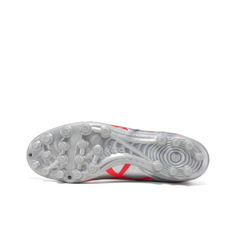 Asics Ds Light Club AG Rubber Short Studs Artificial Ground Coverage Soccer Shoes Men's Silver Red-4