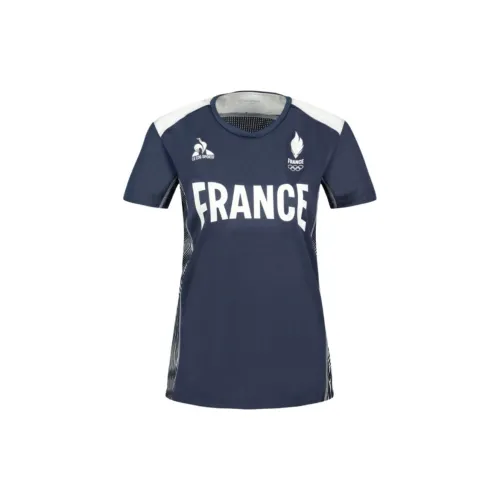 Le Coq Sportif Paris Olympic Games Series T-Shirts Women's Blue