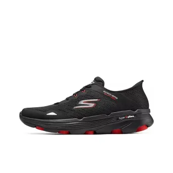 Skechers GO RUN Anti Slip Wear Resistant Low Top Running Shoes Men's Black