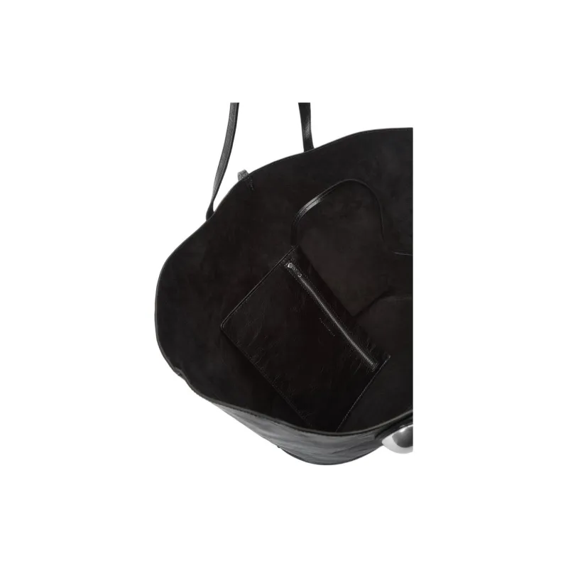 Alexander Wang Cow Leather Tote Bag, Shopping Bag, Shoulder Bag, Handbag Tubas Women's Black-4