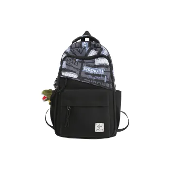 Travel Nylon Backpack Unisex Blue/Brown/Light Gray/White