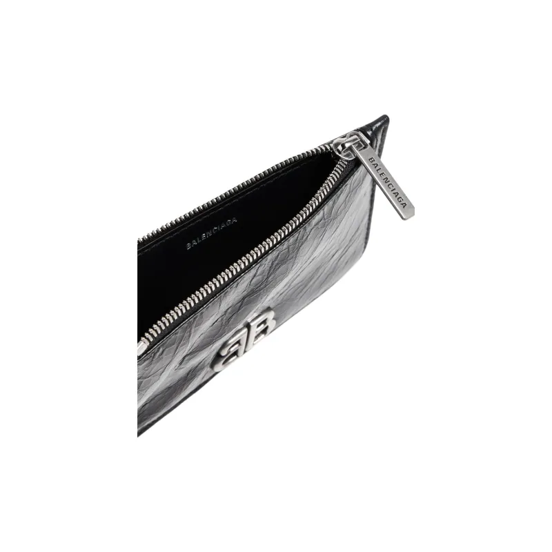 Balenciaga Logo Plaque Zipped Wallet-2