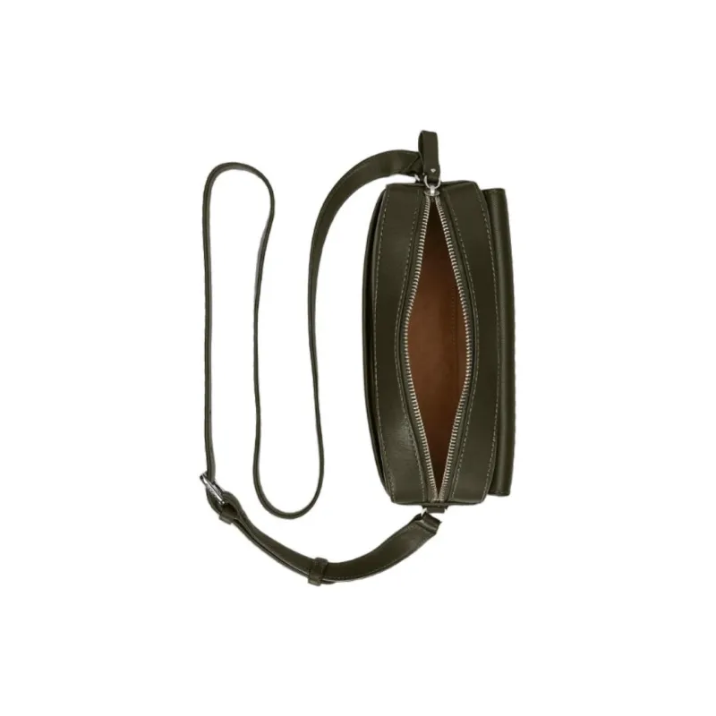 Ralph Lauren Cow Leather Shoulder Bag Crossbody Bag Medium Size Women's Dark Olive Green-3
